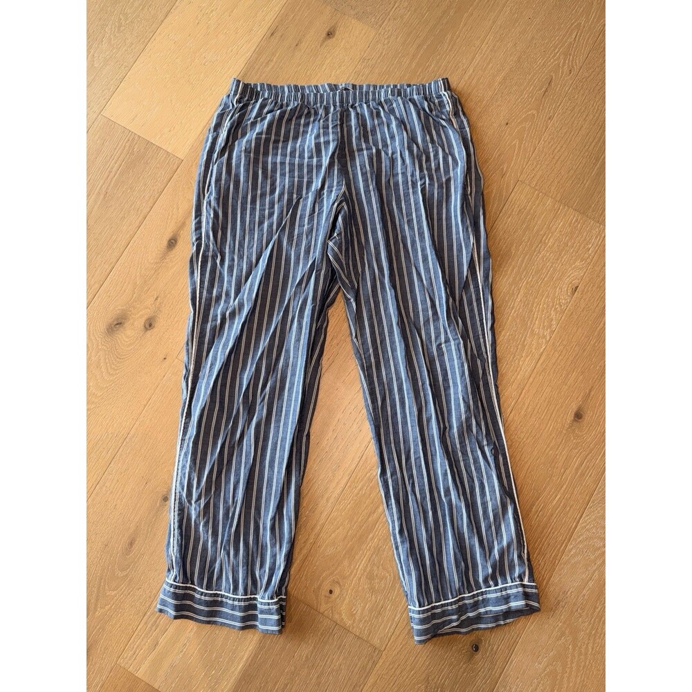 Victoria’s Secret- Women's Cotton Pajama Bottoms, Blue White Pin Stripes- Sz M